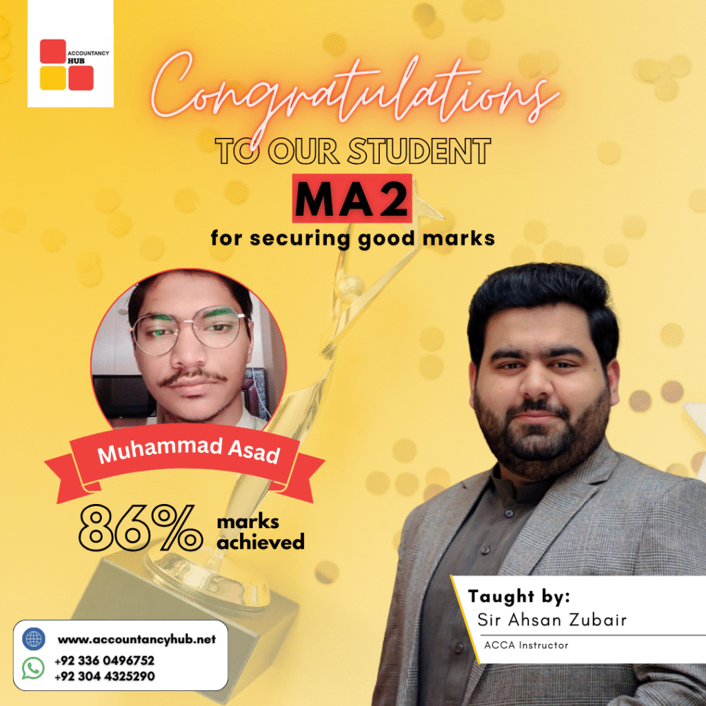 ACCA result - Muhammad Asad MA2 86